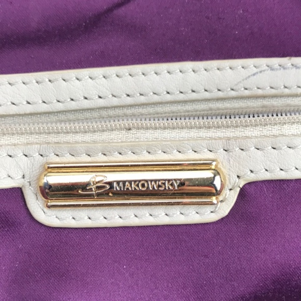 ♥️SOLD♥️B. Makowsky Blk/Gray Leather Bag - Picture 7 of 8